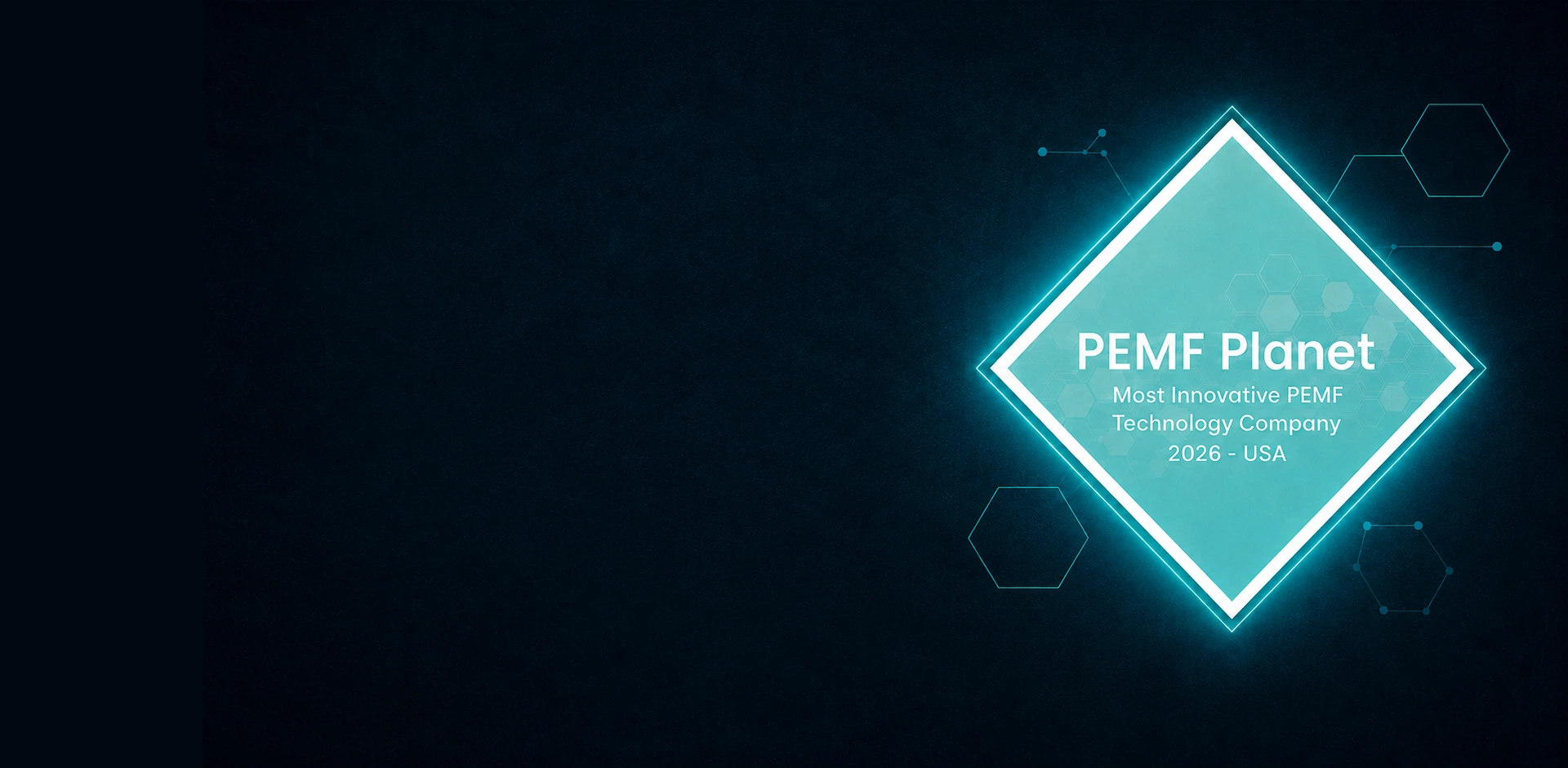 Most Innovative PEMF Technology Company 2026 | PEMF Planet PEMF Planet homepage award banner for Most Innovative PEMF Technology Company 2026 USA