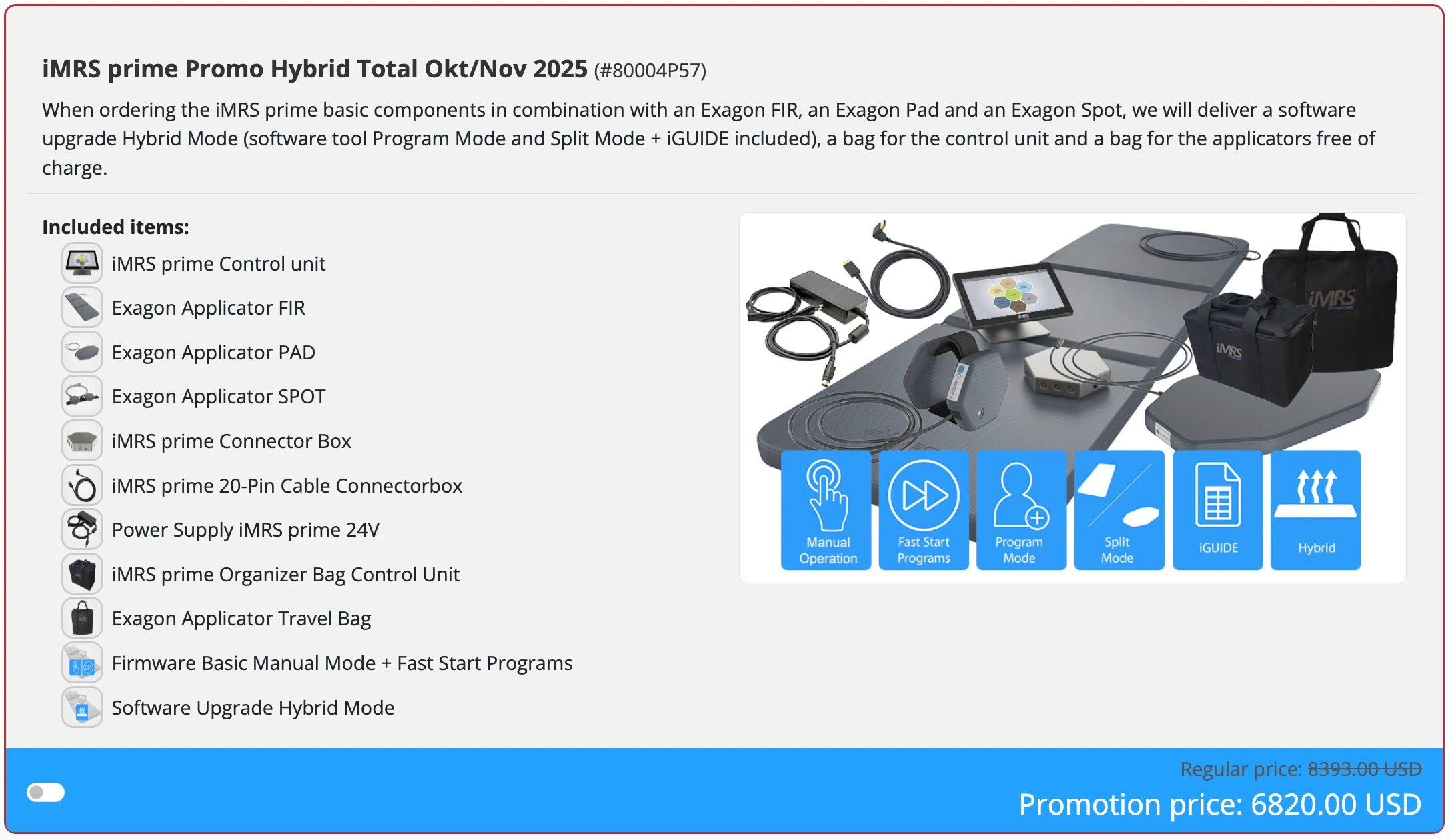 iMRS Prime Promo - Hybrid Total (Total PEMF _ Far-Infrared) iMRS Prime Promo - Hybrid Total (Total PEMF _ Far-Infrared)
