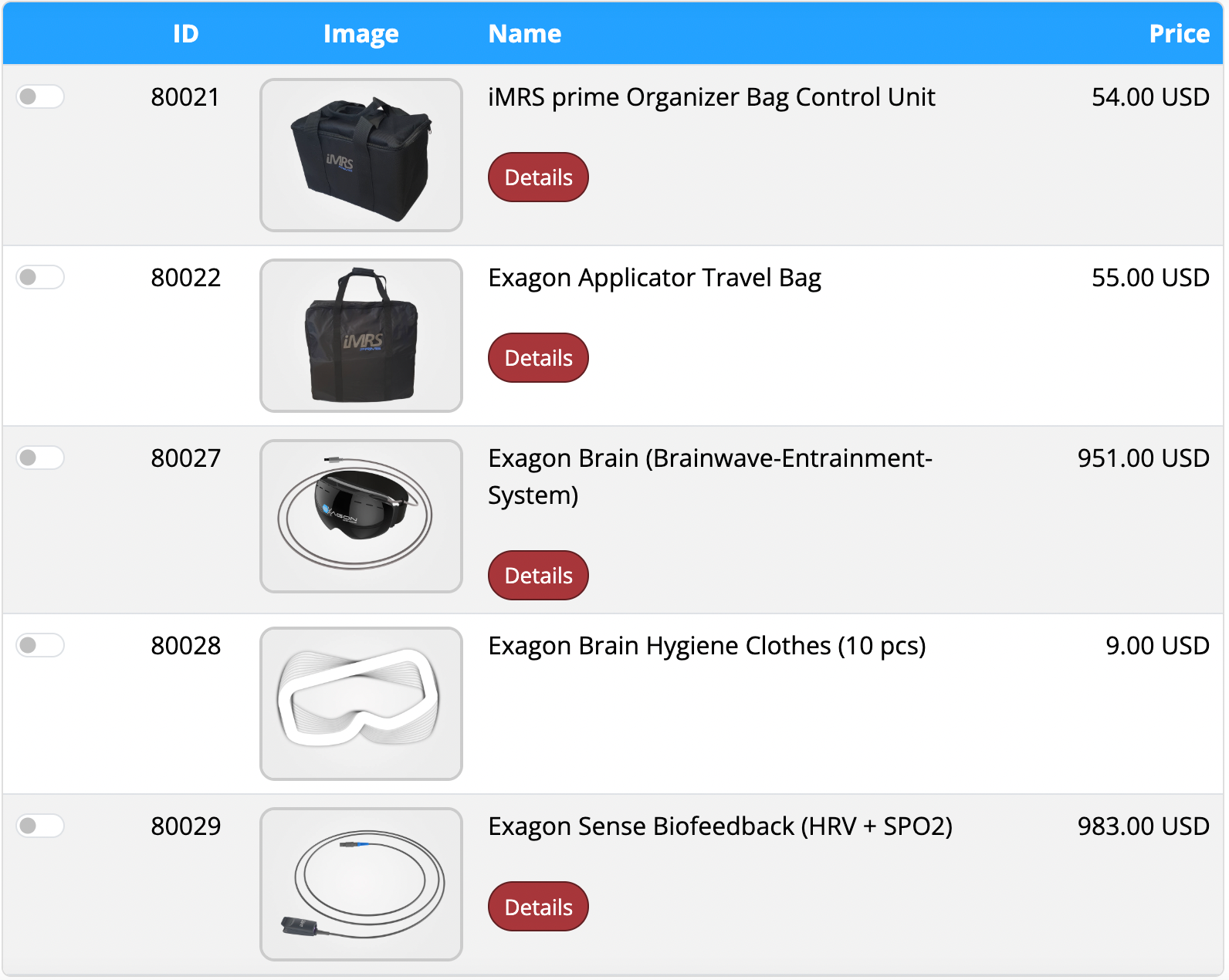 iMRS Prime Accessory Prices